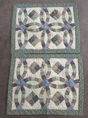 2 Large 31 x 24 Pillow Shams Double Quilted GUC